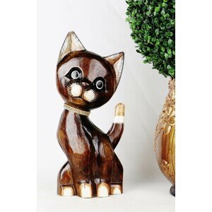 Dřevěná dekorace kočka - Monica