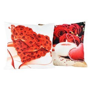 Povlak na polštář - Duo set červené růže