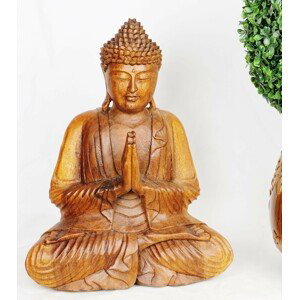 Dřevěná Socha - Meditující Buddha 40 cm