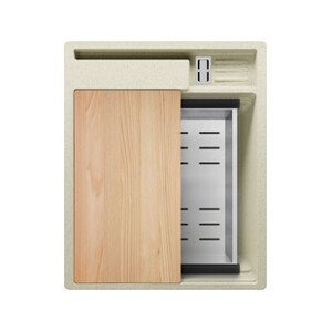 Kuchyňský dřez granitový jednokomorový bez odkapávače a prostoru pro příslušenství a desku Oslo 45 Pocket Multilevel + Dárek