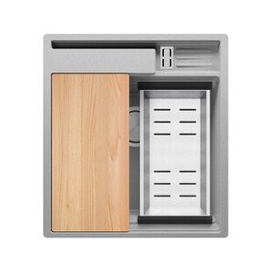 Kuchyňský dřez granitový jednokomorový bez odkapávače a prostoru pro příslušenství a desku Oslo 50 Pocket Multilevel + Dárek