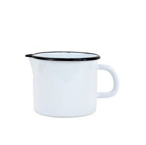 Smaltovaný hrnek s výlevkou 10 cm, bílý, vyrobeno pro BELIS/SFINX