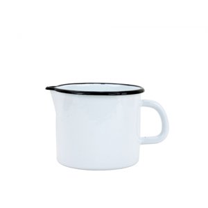 Smaltovaný hrnek s výlevkou 12 cm, bílý, vyrobeno pro BELIS/SFINX