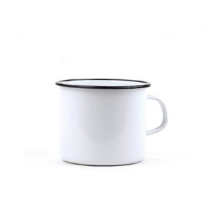 Smaltovaný hrnek 11 cm/1l, bílý, vyrobeno pro BELIS/SFINX