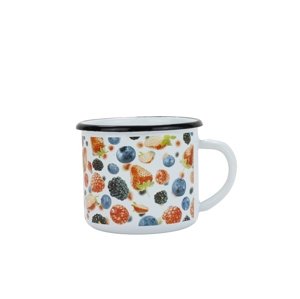 BELIS Smaltovaný hrnek lesní ovoce 8 cm/0,35l, bílý