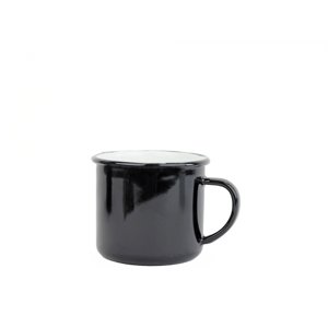 BELIS Smaltovaný hrnek černo/bílý 8 cm/0,35l, 2.jakost