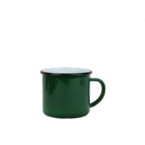 BELIS Smaltovaný hrnek 8 cm/0,35l, tmavě zelený
