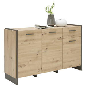 Hom`in SIDEBOARD, šedá, barvy dubu, 141,8/86,01/41,3 cm