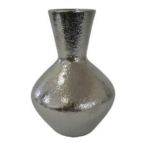 VÁZA, keramika, 25 cm - barvy stříbra