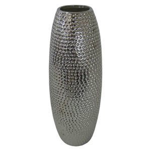 VÁZA, keramika, 51 cm - barvy stříbra