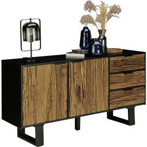 Ambia Home SIDEBOARD, starodřevo, přírodní barvy, černá, 150/75/40 cm