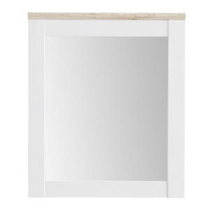 Xora ZRCADLO, 76/91/4 cm, - bílá, barvy dubu