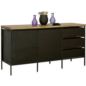 Ambia Home SIDEBOARD, akácie, mangové dřevo, černá, barvy akácie, 147/76/45 cm