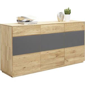 Valnatura SIDEBOARD, dub, antracitová, barvy dubu, 177/89/42 cm