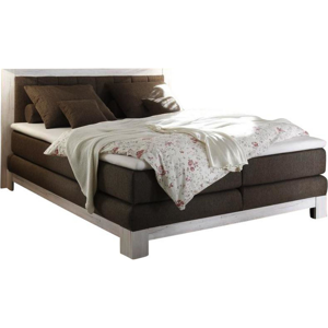 Carryhome POSTEL BOXSPRING, 140/200 cm, textil, kompozitní dřevo, hnědá, bílá - hnědá, bílá