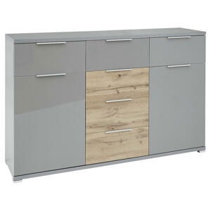 Carryhome SIDEBOARD, barvy dubu, světle šedá, 150/95/40 cm