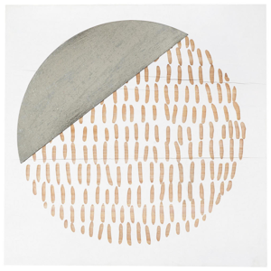 Monee OBRAZ, abstraktní, 55/55 cm, - přírodní barvy, barvy stříbra, bílá