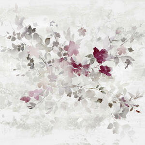 Monee OLEJOMALBA, květiny, 55/55 cm - šedá, fialová, bílá