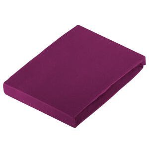 Novel ELASTICKÉ PROSTĚRADLO, žerzej, bobulová, purpurová, 150/200 cm