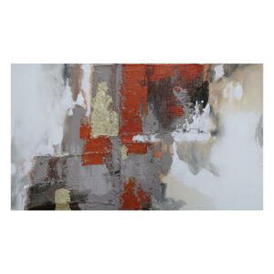 Monee OLEJOMALBA, abstraktní, 120/70 cm - hnědá, šedá, oranžová, bílá, barvy zlata