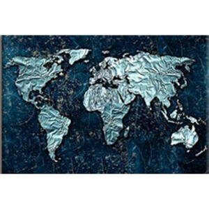 OBRAZ NA PLÁTNĚ, mapa světa, 80/120 cm