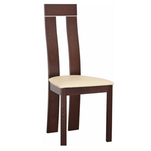 Dřevěná židle DESI, ořech/ekokůže béžová