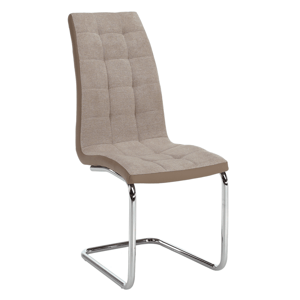 Jídelní židle SALOMA NEW, béžová látka / ekokůže béžová / chrom