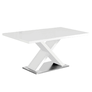 Jídelní stůl, bílá s vysokým leskem HG, FARNEL