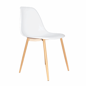 Židle SINTIA, bílá / přírodní