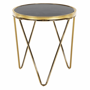 Příruční stolek VALERO, gold chrom zlatá / černá