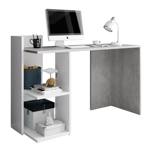 PC stůl ANDREO, beton/bílý mat