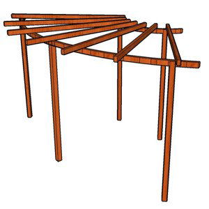 Pergola Linda 12 stojky 7 x 7 cm