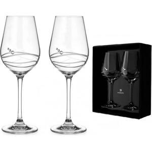 Diamante sklenice na bílé víno Venezia s kamínky Swarovski 350ml 2KS