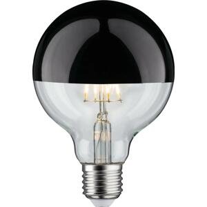 Paulmann 28677 LED žárovka s leskle černým vrchlíkem, 6,5W LED 2700K E27 stmívatelná, výška 13,8cm