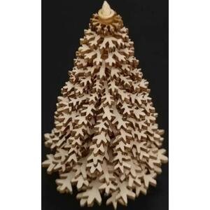 AMADEA Dřevěná dekorace 3D strom přírodní 11cm