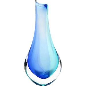 Skleněná váza hutní 02, modrá a tyrkysová, 22 cm | České hutní sklo od Artcristal Bohemia