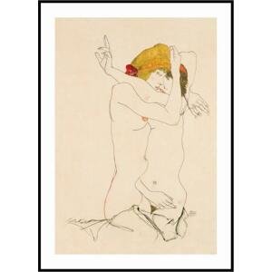 Plakát Egon Schiele - Dvě objímající se ženy A4 (21 x 29,7 cm)