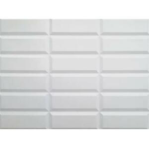 Obkladové panely 3D PVC 12, rozměr 440 x 580 mm, obklad bílý s bílou spárou, IMPOL TRADE