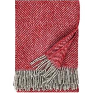 Vlněná deka Maria 130x180, šedo-červená