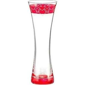 Crystalex červeno bílá skleněná váza Love 19,5 cm 1KS