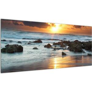 Západ slunce u moře, obraz (100x40cm)