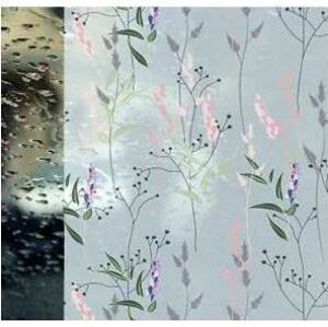 Samolepicí statická fólie na sklo, transparentní, Wild Flowers, 45 cm x 10 m