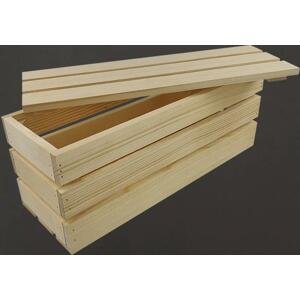 AMADEA Dřevěná dárková bedýnka s víkem, masivní smrkové dřevo, 40x14x16 cm (délka/šířka/výška)