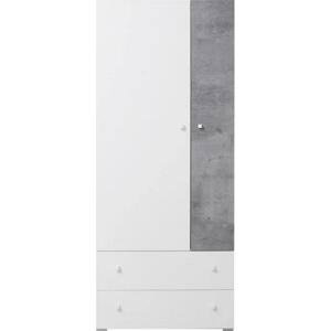 Šatní skříň Pardwa PR03 L / P, Barva: bílý / beton