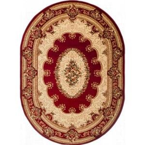 *Kusový koberec klasický vzor bordó ovál 140x190cm