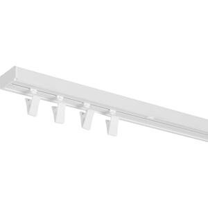 Dekodum Stropní kolejnice z PVC jednořadá bílá Délka: 180 cm, Typ přichycení: žabky