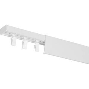 Dekodum Stropní kolejnice z PVC jednořadá bílá s krytem Délka: 160 cm, Typ přichycení: žabky