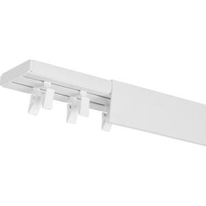 Dekodum Stropní kolejnice z PVC dvouřadá bílá s krytem Délka: 190 cm, Typ přichycení: žabky