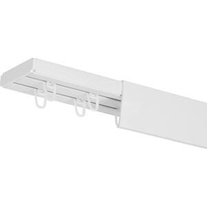 Dekodum Stropní kolejnice z PVC dvouřadá bílá s krytem Délka: 120 cm, Typ přichycení: háčky