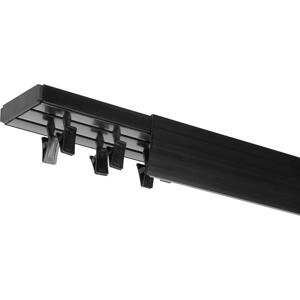 Dekodum Stropní kolejnice z PVC dvouřadá černé s krytem Délka: 170 cm, Typ přichycení: žabky